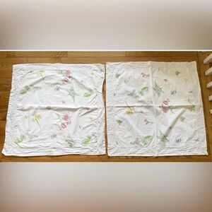 Yves Delorme Paris Colorful Floral Euro Pillow Case Set Of 2 100% Cotton Rare